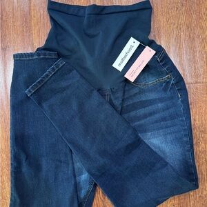 Motherhood Dark Blue Wash Maternity Secret Fit Belly Jeans Jeggings, NWT, Large